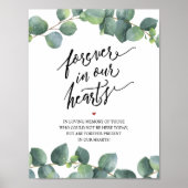 Rustic Forever in ons hart Memorial Sign Poster (Voorkant)