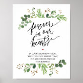Rustic Forever in ons hart Memorial Sign Poster (Voorkant)