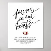 Rustic Forever in ons hart Memorial Sign Poster (Voorkant)
