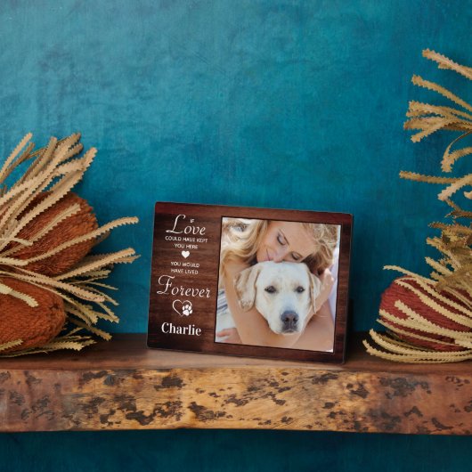 Rustic Forever - Persoonlijke foto van Pet Dog Fotoplaat (Zijkant)