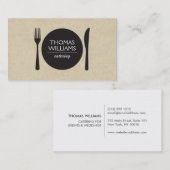 Rustic Fork & Knife Logo voor chef-koks en restaur Visitekaartje (Voorkant / Achterkant)