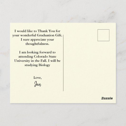 Rustic Foto Afstuderen Aankondiging & Dank u Briefkaart (Achterkant)