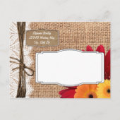 Rustic Foto Daisies Save the Date Briefkaarten (Achterkant)