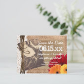 Rustic Foto Daisies Save the Date Briefkaarten (Staand voorkant)