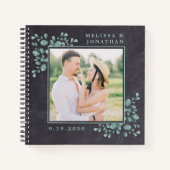 Rustic Foto Eucalyptus Greenery Wedding GuestBook Notitieboek (Voorkant)