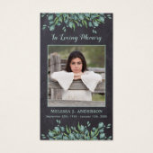 Rustic Foto Eucalyptus Memorial Prayer Kaart (Voorkant)