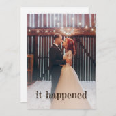 Rustic Foto gewoon gehuwd Boho Ontvangst Kaart (Voorkant / Achterkant)