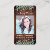 Rustic Foto Memorial Funeral Prayer Kaart Sympathi Contactkaartje (Voorkant)