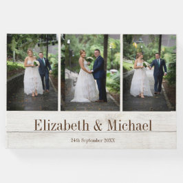 Rustic Foto Modern Elegant Gold Color Wedding Gastenboek
