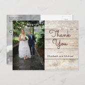 Rustic Foto Modern Lights Wedding Bedankt Briefkaart (Voorkant / Achterkant)