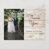 Rustic Foto Modern Lights Wedding Bedankt Briefkaart (Voorkant)