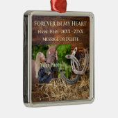 Rustic FOTO Persoonlijk, Horse Memorial Ornament (Rechts)