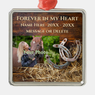Rustic FOTO Persoonlijk, Horse Memorial Ornament