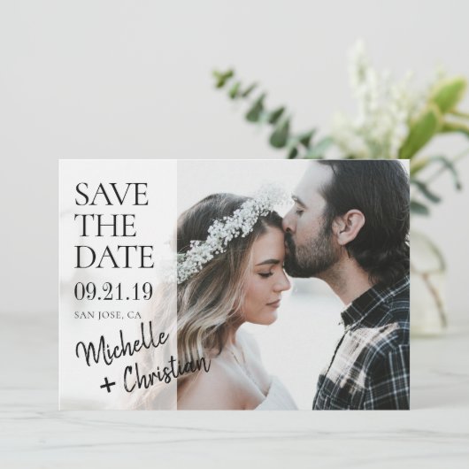 Rustic-foto Save The Date (Staand voorkant)
