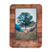 Rustic Foto Save the Date Wood Personalize