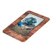Rustic Foto Save the Date Wood Personalize Magneet (Linkerzijde)