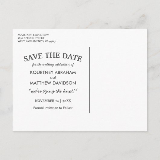 Rustic Foto slaat de datum op | Zonnebloem Aankondigingskaart (Achterkant)