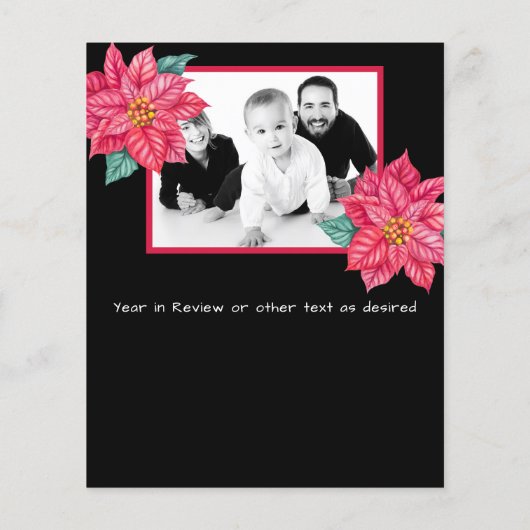 Rustic Foto Vakantie Jaaroverzicht Poinsettia (Achterkant)