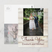 Rustic Foto van Chic Modern Wedding Bedankt Briefkaart (Voorkant / Achterkant)