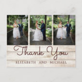 Rustic Foto van Chic Modern Wedding Bedankt Briefkaart (Voorkant)
