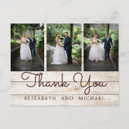 Rustic Foto van Chic Modern Wedding Bedankt Briefkaart