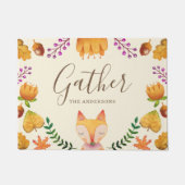 Rustic Fox Autumn Foliage Personalized Deurmat (Voorkant)