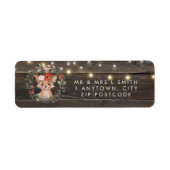 Rustic Fox baby shower Bloemen Retouradres Label (Voorkant)