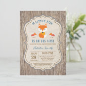 Rustic Fox Baby shower Invitation Boy Kaart (Staand voorkant)