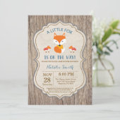 Rustic Fox Baby shower Invitation Boy Kaart (Staand voorkant)