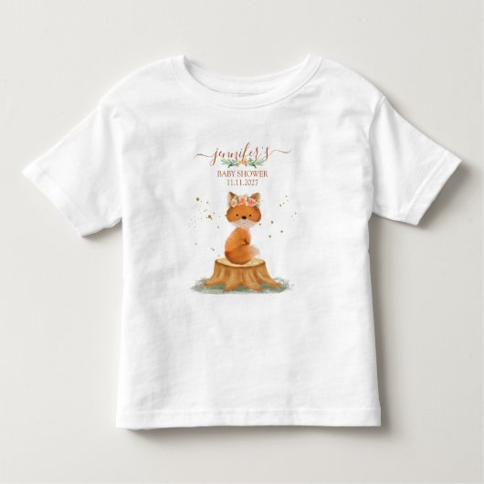 Rustic Fox Baby Shower Kinder Shirts (Voorkant)