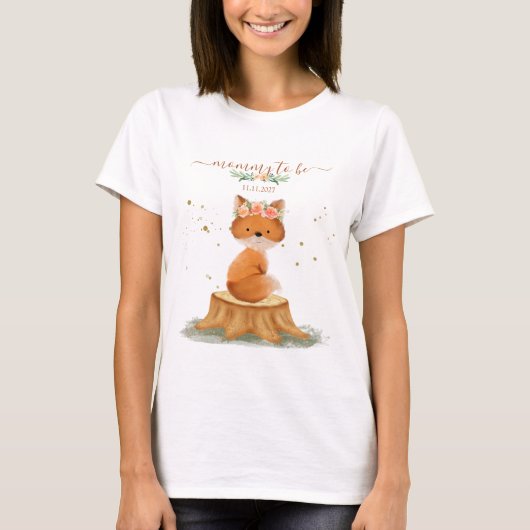 Rustic Fox Baby Shower MAMA WORDT T-shirt (Voorkant)