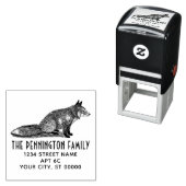 Rustic Fox Tekening Naam Return Adres Zelfinktende Stempel (In situ)