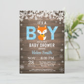Rustic Fox Winter Boy Baby shower Kaart (Staand voorkant)