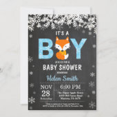 Rustic Fox Winter Boy Baby shower Kaart (Voorkant)