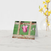Rustic Framed Tulip Note Kaart (Gele Bloem)