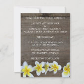 Rustic Frangipani / Plumeria Beach Wedding Invites Kaart (Voorkant)