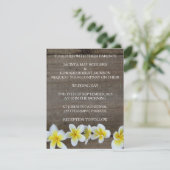 Rustic Frangipani / Plumeria Beach Wedding Invites Kaart (Staand voorkant)