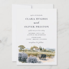 Rustic Franse Provence Wijngaard Huwelijk Kaart