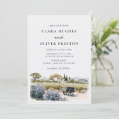 Rustic Franse Provence Wijngaard Huwelijk Kaart (Staand voorkant)