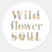 Rustic Free Spirit Botanical Typography Ronde Sticker (Voorkant)