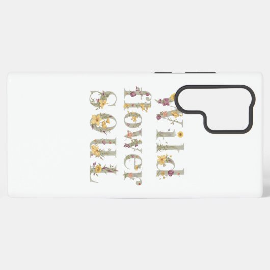 Rustic Free Spirit Botanical Typography Samsung Galaxy Hoesje (Achterkant horizontaal)