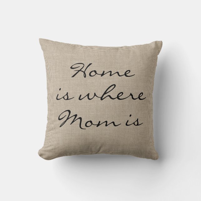 Rustic Freehand Home is waar mama Pillow is Kussen (Voorkant)