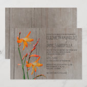 Rustic Freesia Wedding Invitations Kaart (Voorkant / Achterkant)