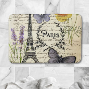 rustic french country scripts paris eiffel tower badmat