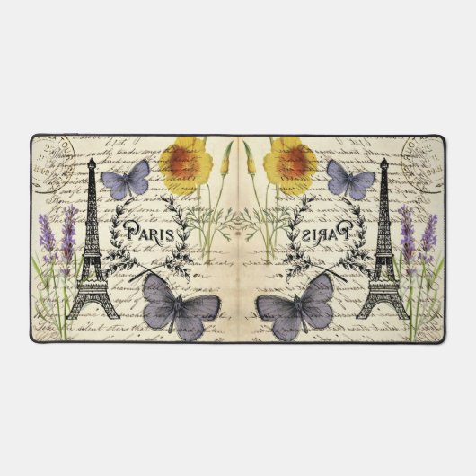 rustic french country scripts paris eiffel tower bureaumat (Voorkant)