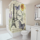 rustic french country scripts paris eiffel tower douchegordijn (In situ)