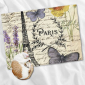 rustic french country scripts paris eiffel tower fleece deken