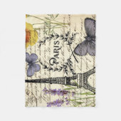 rustic french country scripts paris eiffel tower fleece deken (Voorkant)
