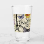 rustic french country scripts paris eiffel tower glas (Voorkant)