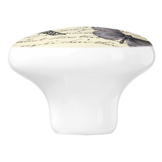 rustic french country scripts paris eiffel tower keramische knop (Zijkant)